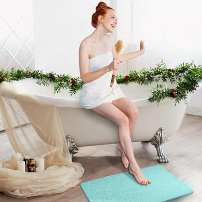 godehone Shower Mats Non Slip Without Suction Cups, PVC Loofah Bathroom Mats, Loofah Mats for Shower and Bathroom, Quick Drying, 23.6× 34.6 Inch, Light Green - color: Light Green, size: 34.6" x 23.6" (Rectangular)