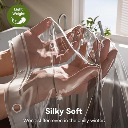 Clear Black Shower Curtain Liner 72x72, 2 Pack Lightweight Plastic Shower Liner PEVA 72 x 72 Waterproof Shower Curtains for Bathroom with 3 Strong Magnets and Rustproof Grommets - color: Clear Black, size: 72"W x 72"L (Pack of 2)