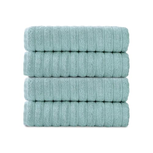 CTT Premium 4 Pack Bath Towels Set, Made with 100% Turkish Cotton, Spa & Hotel, Quick Drying Towels, Absorbent & Comfy | 27"x54" (SPA Green - color: Spa Green, size: 4-Piece Bath Towel Set
