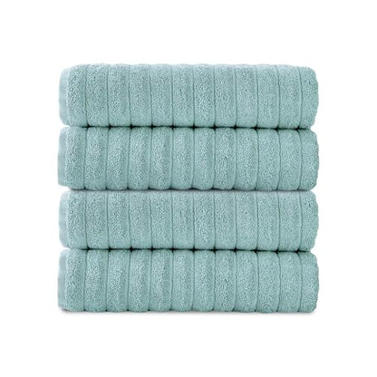 CTT Premium 4 Pack Bath Towels Set, Made with 100% Turkish Cotton, Spa & Hotel, Quick Drying Towels, Absorbent & Comfy | 27"x54" (SPA Green - color: Spa Green, size: 4-Piece Bath Towel Set