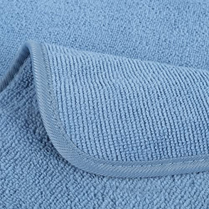 POLYTE 330 GSM Poly Blend Microfiber Quick Dry Hand Towel, 16x30 in | 4 Pack, Oversize, Lint Free, Hanging Loop - color: Blue