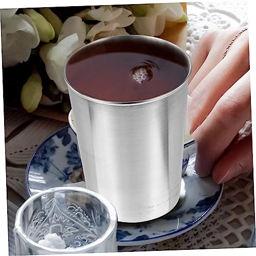 VALICLUD Stainless Steel Bathroom Tumbler Cup Silver Water Tumbler for Beverages Toothbrush Holder Multi Use for Washrooms Parties and More - size: 8.50X6.00X6.00CM