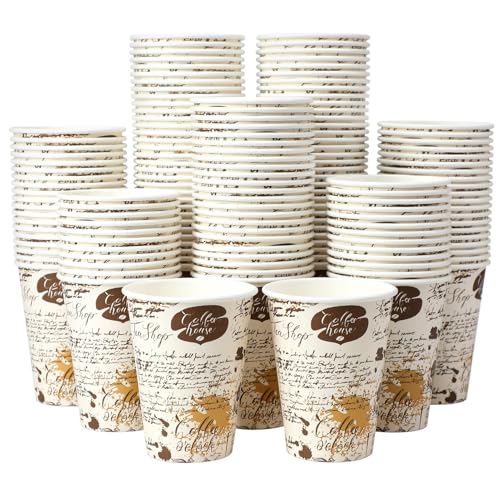 SIUQ 240 Pack 12 oz Disposable Paper Coffee Cups Retro Leak-Proof Sturdy | Thickened Disposable Drinking Cups, Hot/Cold Beverage, Offices, Cafes, Parties, Picnics, Travel, Events, Home - color: 240pack-12oz-brown