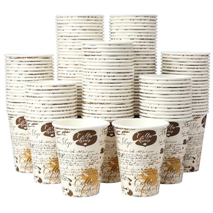 SIUQ 240 Pack 12 oz Disposable Paper Coffee Cups Retro Leak-Proof Sturdy | Thickened Disposable Drinking Cups, Hot/Cold Beverage, Offices, Cafes, Parties, Picnics, Travel, Events, Home - color: 240pack-12oz-brown