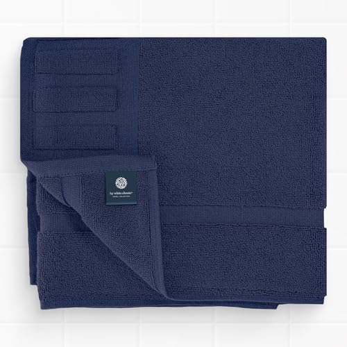 White Classic Luxury Bath Mat Floor Towel Set - Absorbent Cotton Hotel Spa Shower/Bathtub Mats [Not a Bathroom Rug] 22"x34" | 2 Pack | Navy Blue - color: 14: Navy Blue