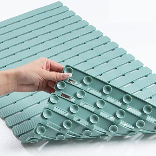 Bathtub Mat Non Slip - Sheepping Shower Mat Machine Washable Anti Slip Bath Mat for Tub, Quick Drain Tub Mat with Suction Cups for Bathroom - color: Green