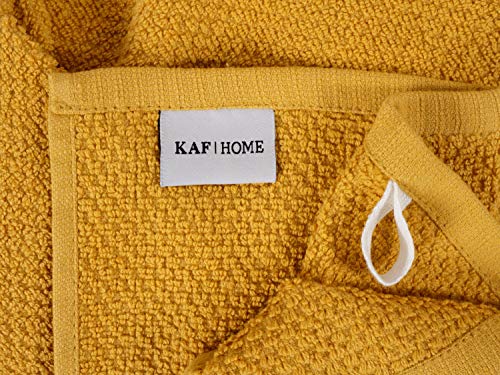 KAF Home Deluxe Popcorn Terry Kitchen Towels, Cotton Kitchen Dish Towels, Set of 4, Camel - color: Camel