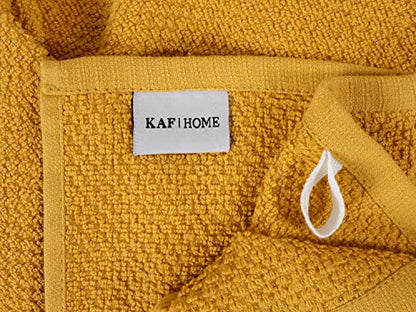 KAF Home Deluxe Popcorn Terry Kitchen Towels, Cotton Kitchen Dish Towels, Set of 4, Camel - color: Camel
