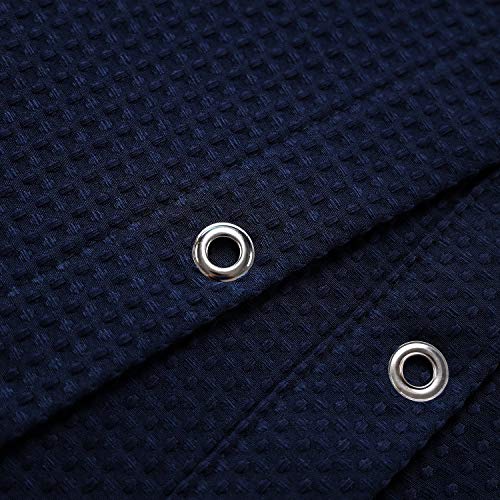 Barossa Design Waffle Weave Stall Shower Curtain Fabric 36 x 72 Inch, Navy | Hotel Luxury Spa, 230 GSM Thick Fabric, Water Repellent, Machine Washable, 36W x 72H for Bathroom Stall - color: Navy Blue, size: 36"W x 72"L (Pack of 1)