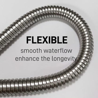 Shower Hose Flexible Stainless Steel Handheld Shower Head Attachment Hose, 69 Inch, Brushed Nickel - color: Brushed Nickel, size: 69-Inch