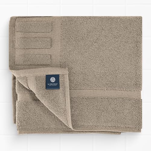 White Classic Luxury Bath Mat Floor Towel Set - Absorbent Cotton Hotel Spa Shower/Bathtub Mats [Not a Bathroom Rug] 22"x34" | 2 Pack | Taupe - color: 09: Taupe