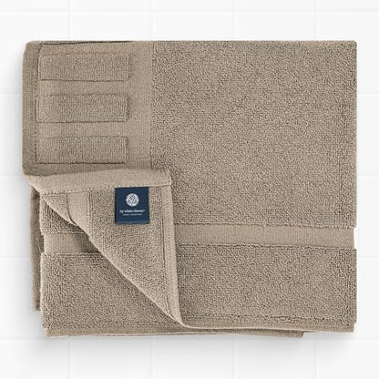 White Classic Luxury Bath Mat Floor Towel Set - Absorbent Cotton Hotel Spa Shower/Bathtub Mats [Not a Bathroom Rug] 22"x34" | 2 Pack | Taupe - color: 09: Taupe