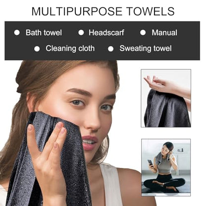 3 Pack Bath Drying Towel,Absorbent Microfiber Cleaning Cloth Fast Dry Drying Towel,Dusting Cloth Cleaning Rags Shower Cloth Towels for Cars,Bathroom,Kitchen,23.62×15.74'', Gray