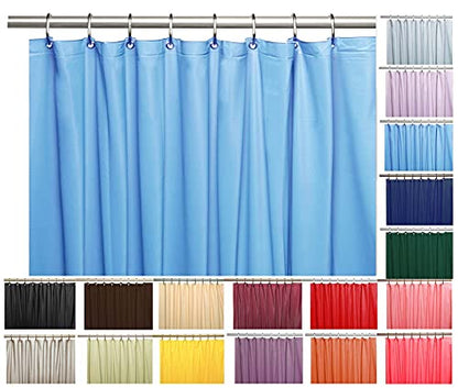 Elegant Heavy Duty Vinyl Shower Curtain Liner with 12 Metal Grommets Sky Blue - color: Sky Blue
