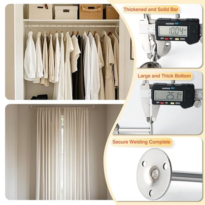 Alise Curtain Rod Holder Bracket 1''Dia,Closet Rod Holders Wall Mount,4Pcs | Ceiling Mounted Curtain Rod Flange Brackets,Ceiling Curtain Rods Brackets,for Bathroom Curtain,Stainless Steel,Chrome Finish - color: Chrome Finish, size: 25mm/1-Inch Dia.