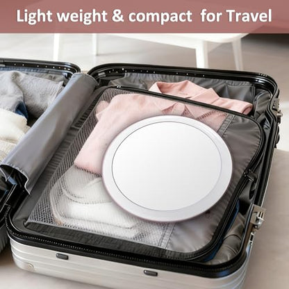 SANTOO Large 8 Inch Round Magnifying Mirror with 3 Suction Cups for Easy Mounting (10X Magnification) - Perfect for Detailed Grooming and Travel - color: 10x