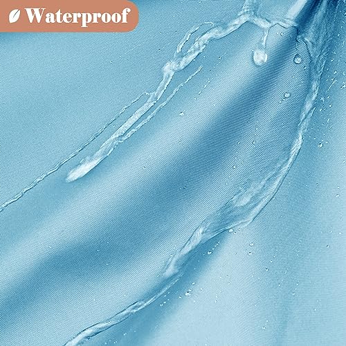 UFRIDAY Small Shower Curtain 48 x 72 inches,Light Blue Fabric Shower Curtain with Mesh Window, Modern Polyester Water Repellent Bathroom Liner - color: Light Blue, size: 48"W x 72"L (Pack of 1)