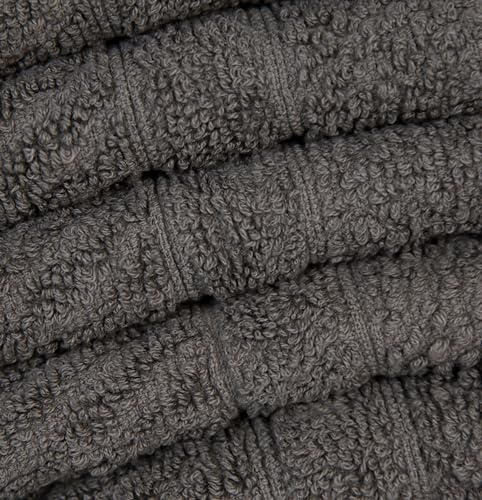 PH Pleasant Home Diagonal Wash Cloths Set - 12 Pack (12” x 12”) – 509 GSM - 100% Ring Spun Cotton Wash Cloth - Super Soft and Highly Absorbent Face Towels (Dark Grey) - color: Dark Grey, style: Diagonal