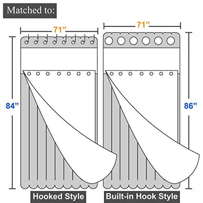 Barossa Design Fabric Snap-in Replacement Liner Extra Long 70" W x 66" H - Hotel Style Removable Liner with Magnets, Machine Washable & Water Repellent - White, 70x66 - color: White, size: 70"W x 66"L (Pack of 1)