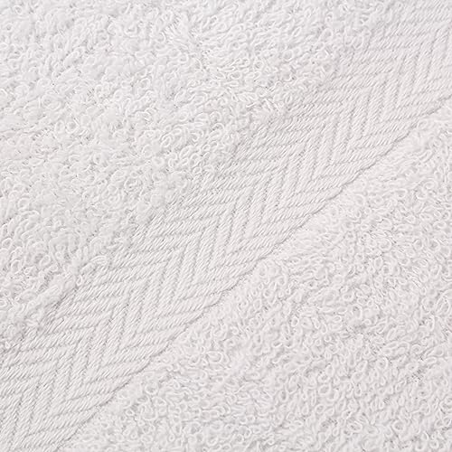 Towel and Linen Mart 100% Cotton White 6 Pack Medium Bath Towel Set, Quick Dry, Super Absorbent, Light Weight, Soft Feel, Premium Towels for Hotel, Spa and Bathroom (24 X 48 6 Pack White) - color: White