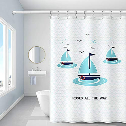 Shower Curtain Hooks, Goowin Shower Curtain Rings, Stainless Steel Shower Curtain Hooks Rust Proof Free Sliding Double Shower Hooks for Curtain, Shower Curtains & Liners (Chrome) - color: Chrome