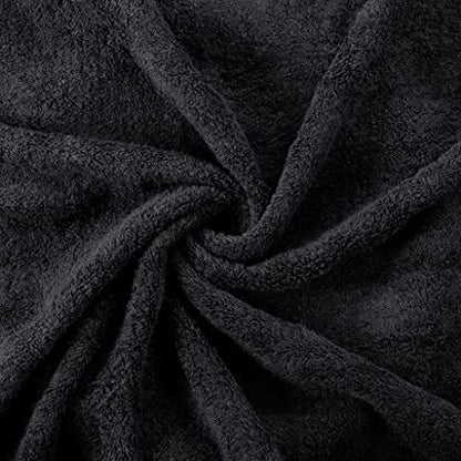 Bath Towel Set 8 PCS (8, Black) - color: Black