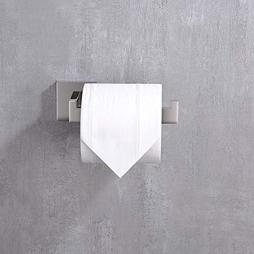 TASTOS Polished Chrome Toilet Paper Holder SUS304 Stainless Steel, Modern Square Half Open Bathroom 5 inch TP Holder Wall Mount Rustfree Tissue Roll Dispenser for Washroom Kitchen - color: Polished Chrome, size: Square (1 pack)