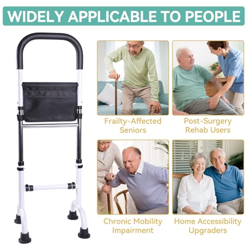 Stand Assist Aid for Elderly, Adjustable Safty Mobility Aids Rail for Couch Chair Toilet, Non-Slip Standing Assist Device with Heavy-Duty Steel Frame, Sit to Stand Support for Seniors