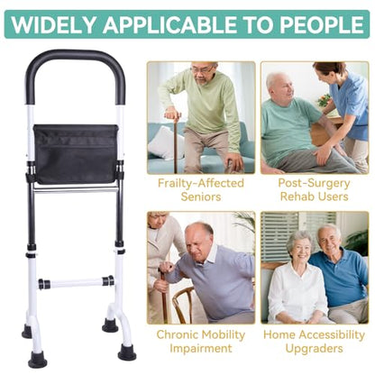 Stand Assist Aid for Elderly, Adjustable Safty Mobility Aids Rail for Couch Chair Toilet, Non-Slip Standing Assist Device with Heavy-Duty Steel Frame, Sit to Stand Support for Seniors