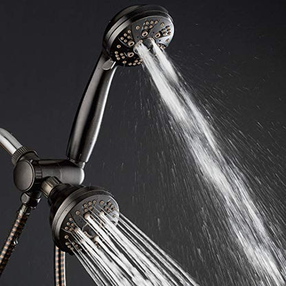 AquaDance Oil Rubbed Bronze High Pressure 3-Way 48-Setting Rain/Handheld Shower Head Combo – Angle Adjustable, Anti-Clog Jets, Tool-Free Installation-USA Standard Certified/Top U.S. Brand | Enjoy Two 6-Setting Rain & Hand Showerheads Separately or Togethe