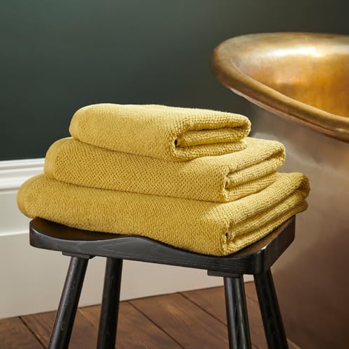 Christy Brixton 4 Piece Towel Set | Saffron Yellow | 100% Cotton | Ultra Soft | Super Absorbent | 600GSM | 2 Bath Sheets 2 Hand Towels - color: Saffron, size: 2 Hand 2 Bath Sheet Set