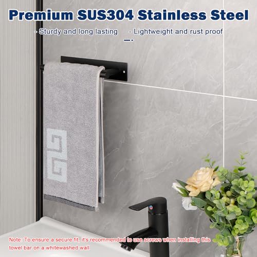 NearMoon Self Adhesive Hand Towel Holder/Towel Ring, Stainless Steel Hand Towel Bar Rustproof Stick on Wall-Towel Rack for Bathroom/Kitchen, Sticky and Wall Mounted (1, Matte Black) - color: Matte Black
