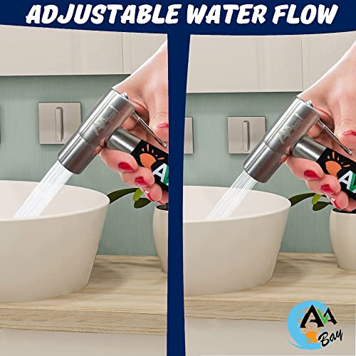 Stainless Steel Sprayer Head w/Thermal Grip-Bidet Spray w/Brushed Chrome Finish - Cloth Diaper Shattaf - Pet Wash - style: w/Thermal Grip