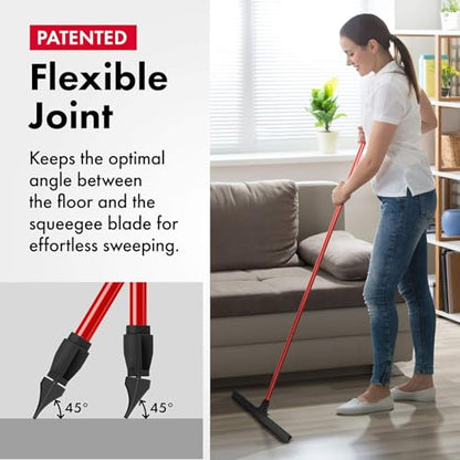 Heavy-Duty Floor Squeegee - Large 24" Wide Blade & 55" 1PC Long Handle Professional Grade Concrete, Garage & Commercial Rubber Squeegee Broom Floor Cleaner - Wood, Tile, Shower, Glass, Deck, Window - size: 24 Inch Blade - 1 Piece Handle