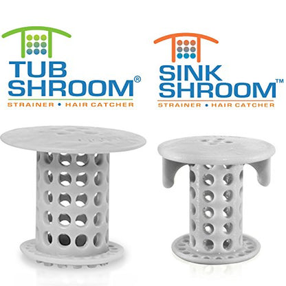 TubShroom and SinkShroom Drain Protectors Hair Catchers for Bathtubs and Sinks, Gray - color: Gray
