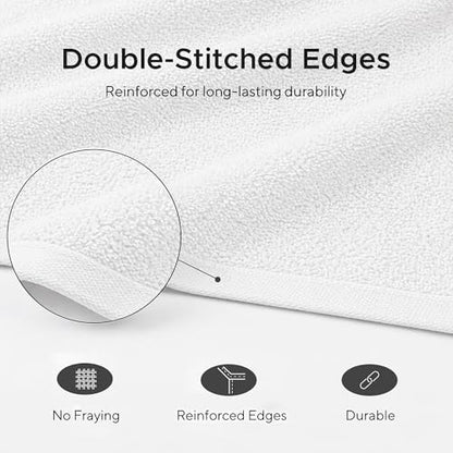 Veteran Textile LLC - 6 Pieces- Turkish Cotton - Luxury Towel Set for Bathroom & Kitchen, 2 Bath Towels, 2 Hand Towels & 2 WashCloths *Valued $79.99* (White) - color: White