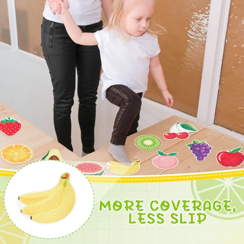Fullhawl 30 Pcs Fruit Non Slip Bathtub Stickers Colorful Fruit Anti Slip Shower Stickers Shower Floor Nonslip Sticker Applique Adhesive Decals Treads with Scraper for Bathtub Bathroom Floor - style: Fruit