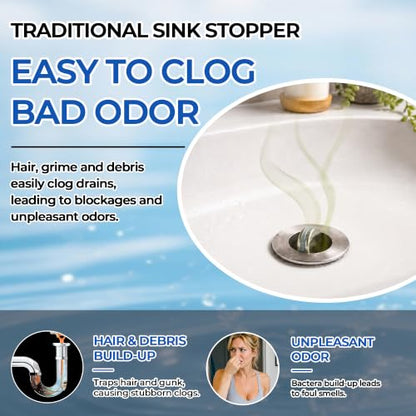 Sink Stopper Hair Catcher, Pop-up Sink Drain Strainer with Removable Stainless Steel Strainer Basket Hair Catcher, Bathroom Sink Strainer for Bathroom Sink Stopper (1PCS) - color: 1,copper Square Mesh