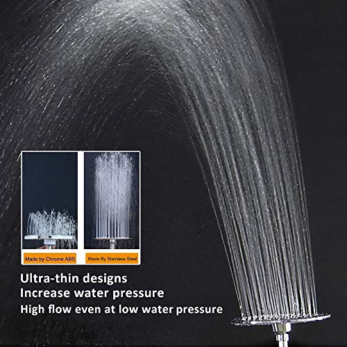 NearMoon Rain Shower Head, Ultra-Thin Design-Pressure Boosting, Awesome Some Experience, High Flow Stainless Steel Rainfall Head (6 Inch,Chrome Finish) - color: Chrome Finish, size: 6 Inch