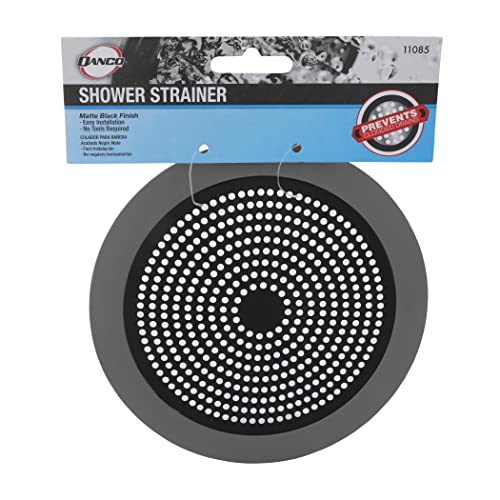 Danco 11085 Shower Drain Strainer, 5-3/4 inch, Matte Black - color: Matte Black, size: Round [Pack of 1], style: Shower