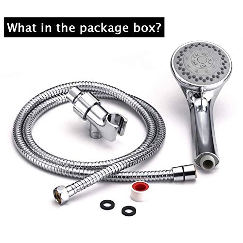 Shower Head with Handheld, Long Hose 4.9 Ft, 5 Spray Modes | High-Pressure Shower Wand, Detachable Sprayer Attachment for Bathing, Bathroom Cleaning & Pet Washing, Easy Install