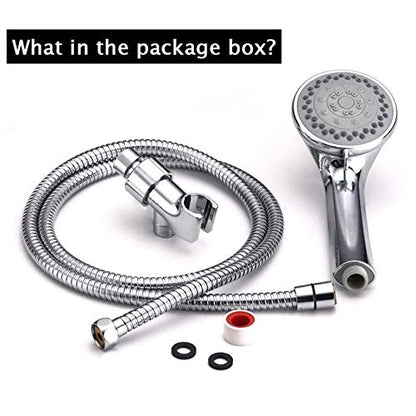 Shower Head with Handheld, Long Hose 4.9 Ft, 5 Spray Modes | High-Pressure Shower Wand, Detachable Sprayer Attachment for Bathing, Bathroom Cleaning & Pet Washing, Easy Install