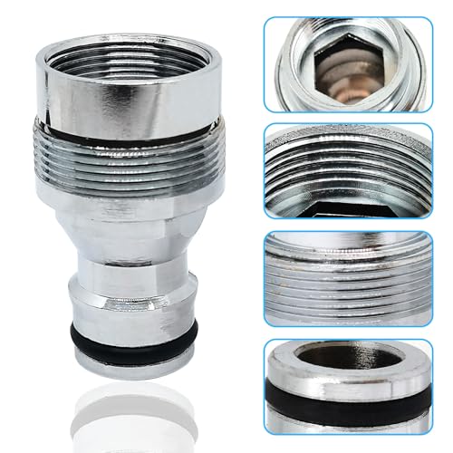 1pcs Brass Faucet Tap Quick Connector Adapter Kit,20mm Female Thread x 1mm Pitch Connector,Universal Faucet Adapter for Washing Machine And Pressure Washer(Silver) - size: 20mm Female Thread x 1mm
