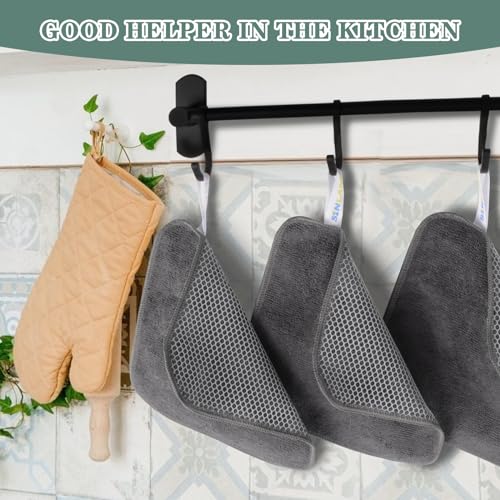Dish Cloth for Washing Dishes Kitchen Washcloth Cleaning Cloth | 7.87x7.87inch 10pack Kitchen Towels Rags, Microfiber Cleaning Cloths, Wash Cloths with Poly Scour Side, Wholesale, Grey - color: Grey, size: 7.87inchx7.87inch 10pack