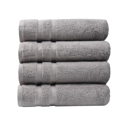 SOFE H&L | Olea Luxury Cotton Turkish Bath Towels Set of 4 Cool Gray | Premium, Soft, Durable, Absorbent | Hotel Quality Plush Towels and Thick Towel Sets - color: Cool Gray, size: Set of 4 (4 Bath Towels)