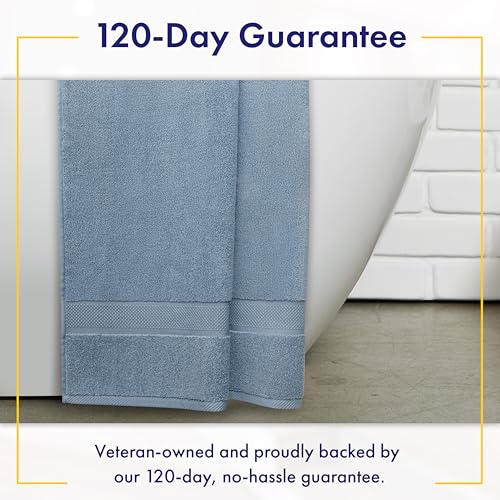 100% Organic Zero-Twist Cotton Towels - GOTS Certified Luxury Bath Towels - Ultra Soft & Plush 700GSM Long-Staple Cotton - 6 Piece Towel Set (Chambray) - color: Chambray, size: 6pc Towel Set