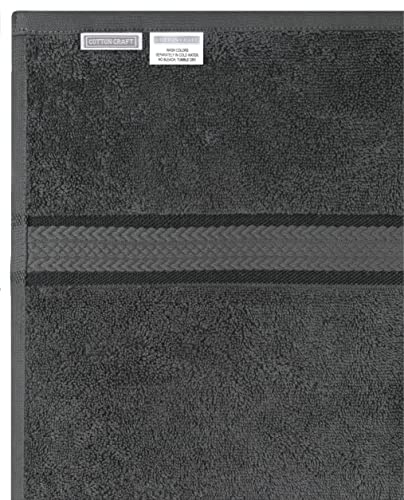 COTTON CRAFT Ultra Soft 6 Piece Towel Set - 100% Cotton Towels - Charcoal | Absorbent 580 GSM Quick Dry Everyday Premium Luxurious Bathroom Towels - 2 Large Bath Towels, 2 Hand Towels, 2 Washcloths - color: Charcoal