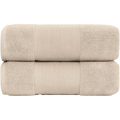 Modern Threads - Air Cloud 2-Pack 100% Zero-Twist Cotton Bath Sheet Set - Super Absorbent & Quick Dry - 500 GSM - Soft & Plush, Sand - color: Sand, size: 2-Pack Bath Sheet
