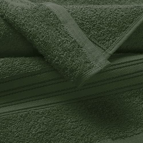 BOUTIQUO Ultra Soft Cotton Washcloths, Contains 12 Piece Face Cloths 12x12 inch, Ideal for Everyday use Face Towels, Compact & Lightweight Multi Purpose Washcloths - Olive Green - color: Olive Green, size: Washcloths - Set of 12