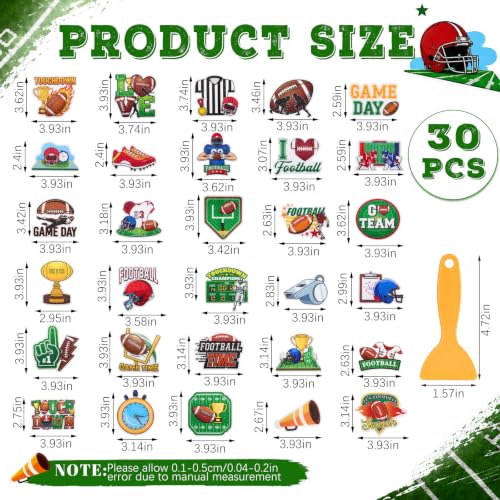 Fullhawl 30 Pcs Football Non Slip Bathtub Stickers Colorful Football Anti Slip Shower Stickers Shower Floor Nonslip Sticker Applique Adhesive Decals Treads with Scraper for Bathtub Bathroom Floor - style: Football